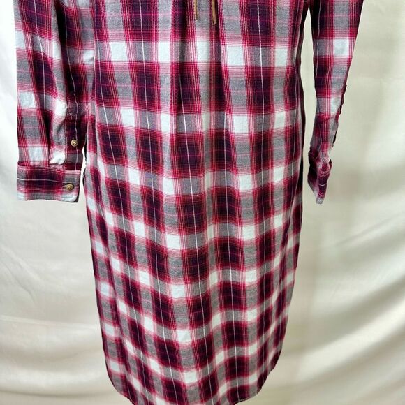 Democracy Long Sleeve Button Front Hi-Lo Plaid Western Shirt Dress Size S - Picture 12 of 15